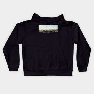 Hot-Air Balloons Flying Over Bagan Pagodas in Myanmar (Burma) Kids Hoodie